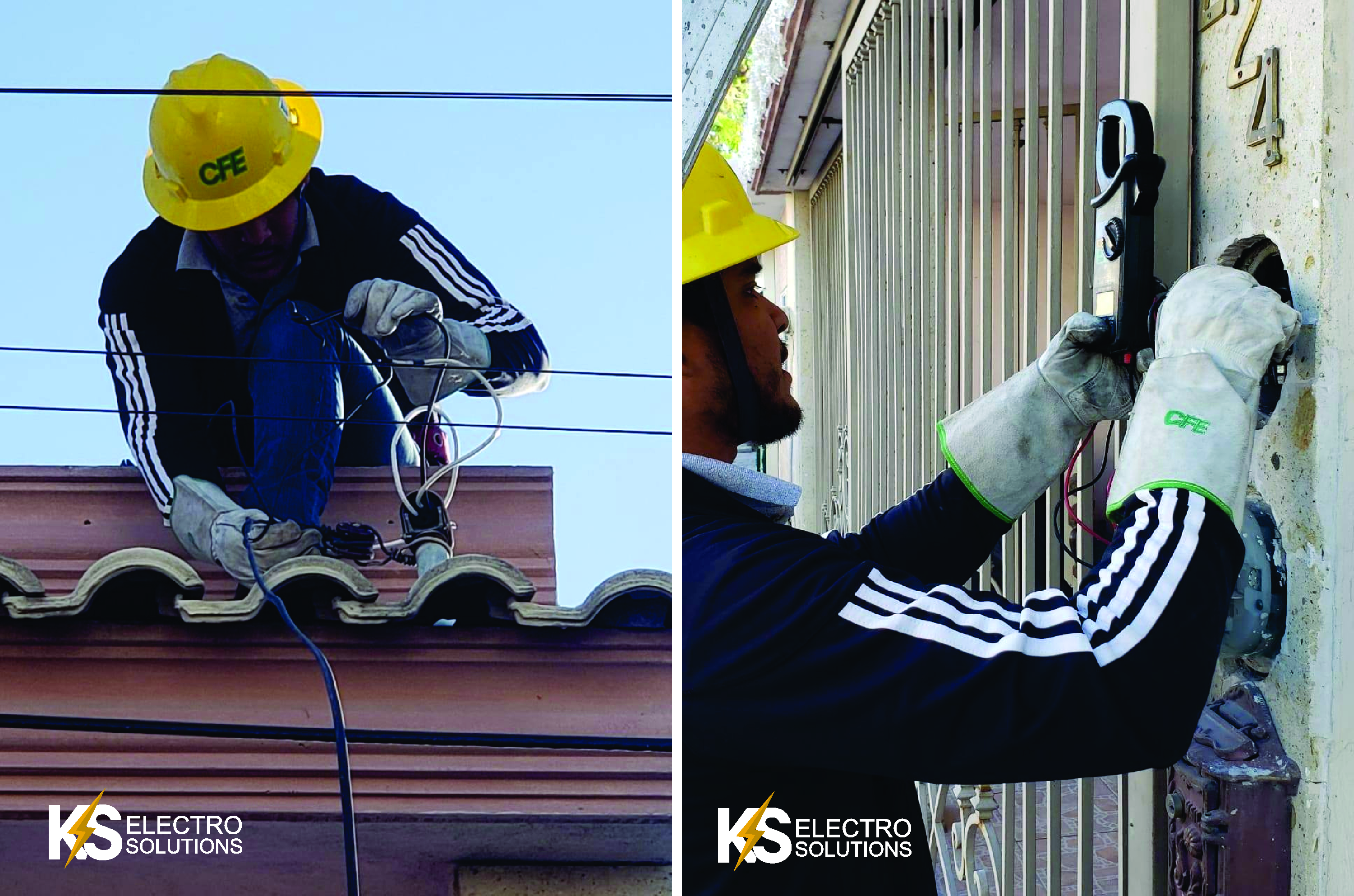 Electricistas trabajando